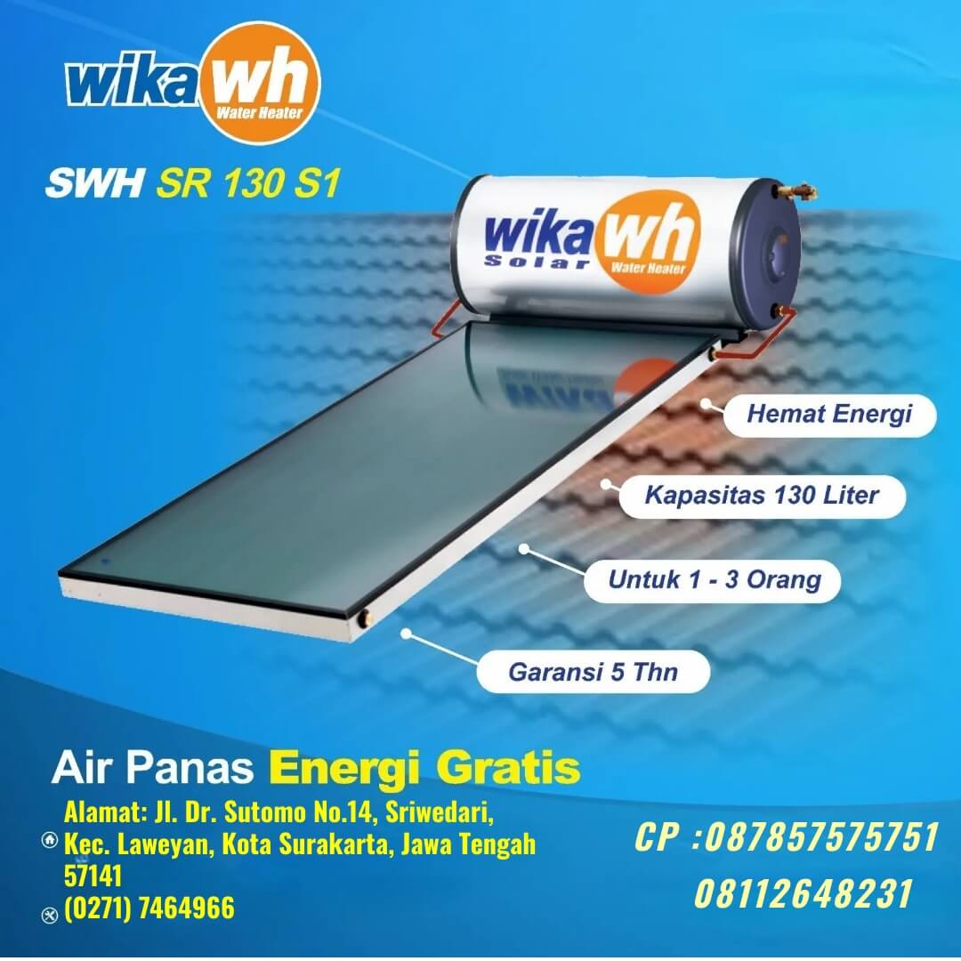 Solar Water Heater WIKA 130 Liter SR130L1 CV. Matahari Utama